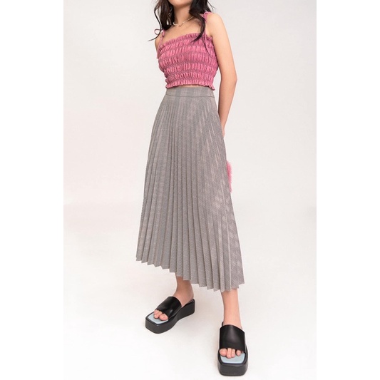 THANH LÝ váy midi xếp ly Libe