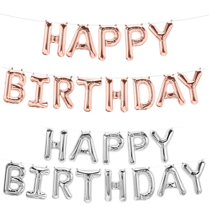 Dây bong bóng lá nhôm hình chữ Happy Birthday trang trí bữa tiệc sinh nhật 17inch cho người lớn/trẻ em/bé trai/bé gái
