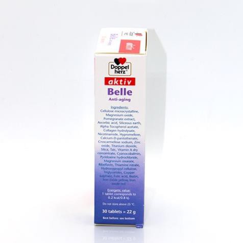Belle Anti-aging Viên Uống Đẹp Da Giúp Giảm Nếp Nhăn, Ngăn Ngừa Nám Và Sạm Da Hộp 30 Viên