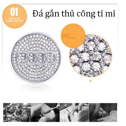 Nước hoa cài cửa gió gắn đá thương hiệu logo xe hơi ô tô sang trọng