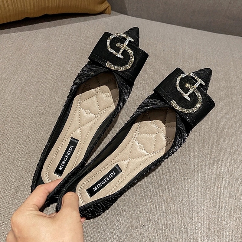 Giày Búp Bê Mũi Nhọn Gót Thấp Size 34-44 Thời Trang Nữ Mới 2022