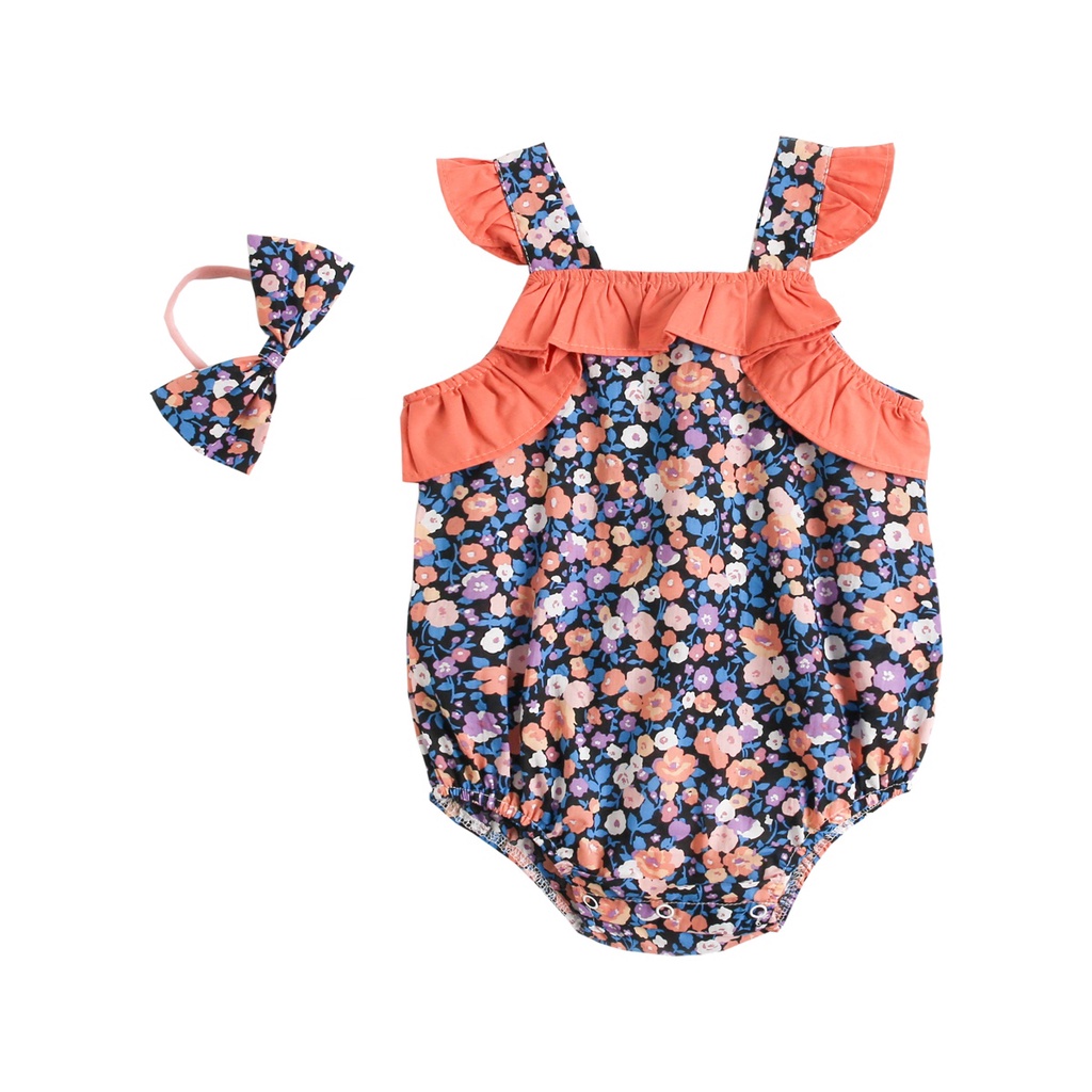 Đồ liền thân Sanlutoz chất liệu cotton dễ thương cho bé gái kèm băng đô
