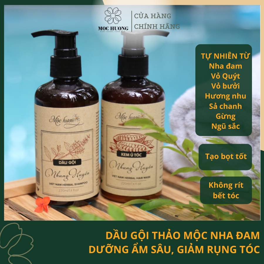 Dầu Gội Thảo Mộc MỘC HƯƠNG Chiết Xuất Nha Đam Dưỡng Ẩm, Giảm Rụng Tóc, Không Rít Bết