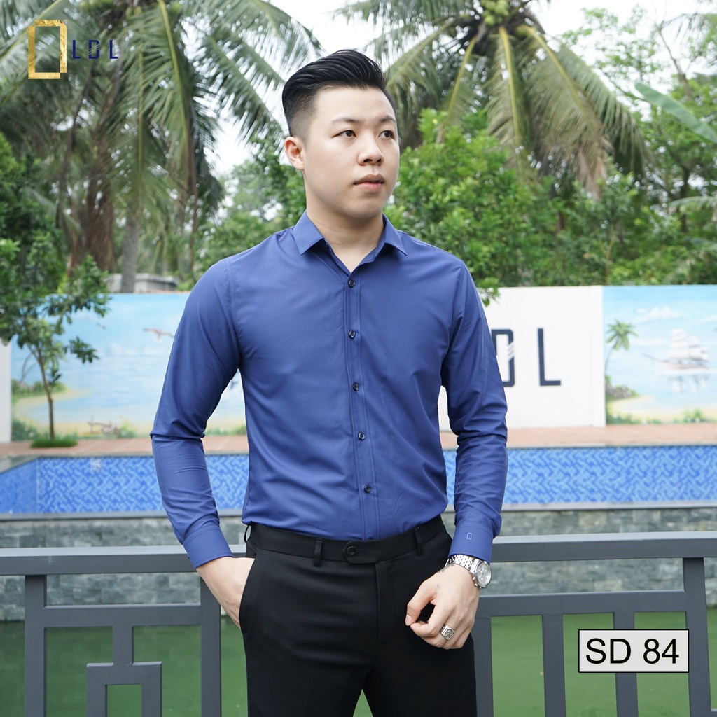 Áo Sơ Mi Nam Dài Tay Chất Liệu Sợi Tổng Hợp Hạn Chế Nhăn Nhàu, Thấm Hút Mồ Hôi Thương Hiệu LDL
