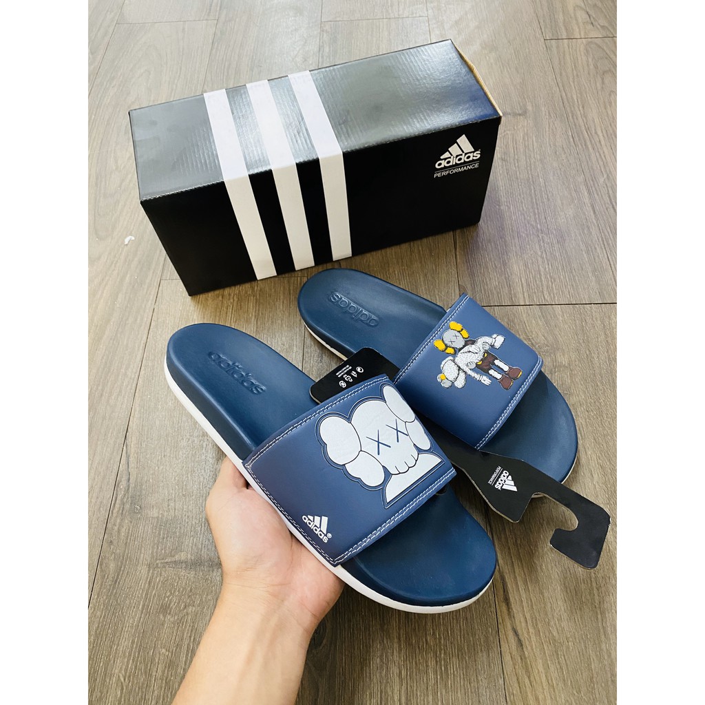 Dép nam adidas plus*kaws xanh biển