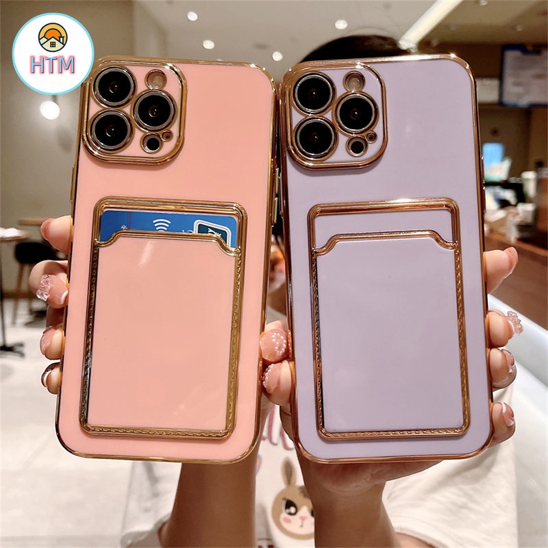 Ốp Điện Thoại Mềm Chống Sốc Có Ngăn Đựng Thẻ Cho iPhone 13 12 Pro Max 11 Pro XS Max X XR 7 8 Plus