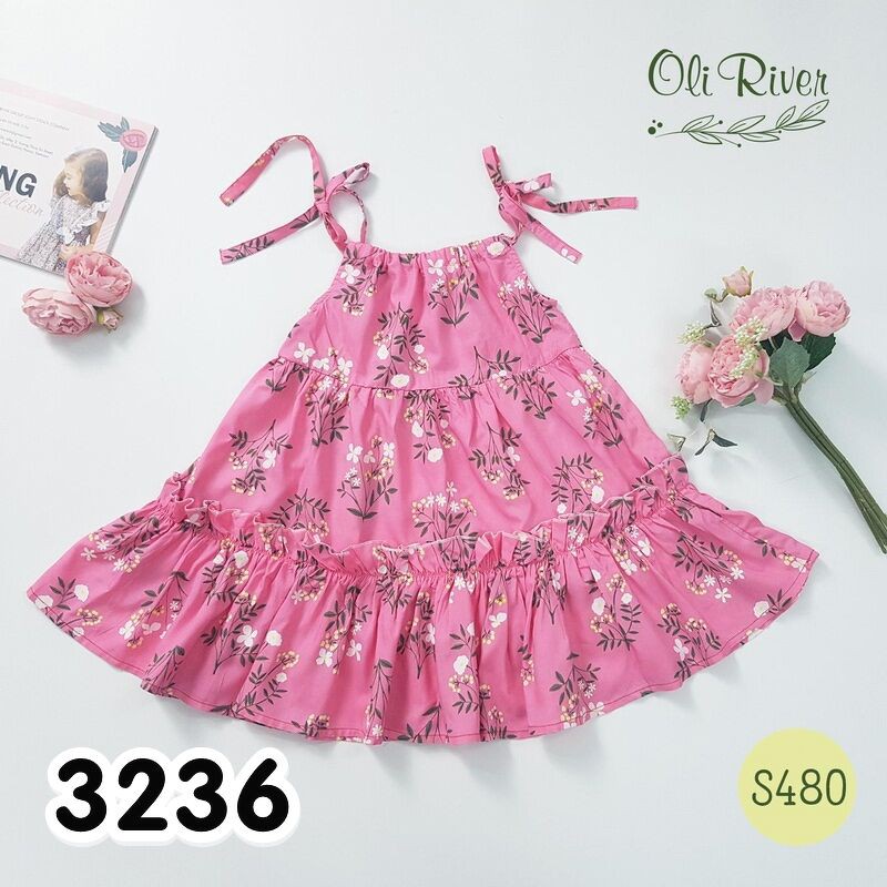 Đầm Bé Gái Oliriver Hai Dây Cho Bé Từ 11-33KG