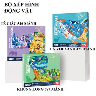 Bộ xếp hình động vật 3 chủ đề chính hãng TOI dành cho bé từ 8 tuổi trở lên - tặng kèm keo dán