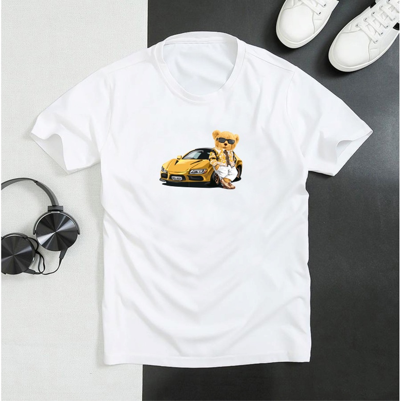 Hình ủi , hình in nhiệt - mẫu bé trai Gấu và oto