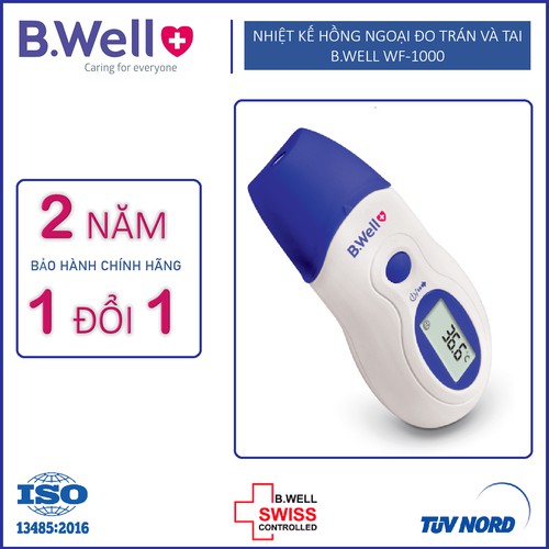 [CHÍNH HÃNG-THỤY SĨ] NHIỆT KẾ HỒNG NGOẠI 2 IN 1 (ĐO TRÁN VÀ ĐO TAI) B.WELL SWISS WF-1000 - BẢO HÀNH 2 NĂM 1 ĐỔI 1