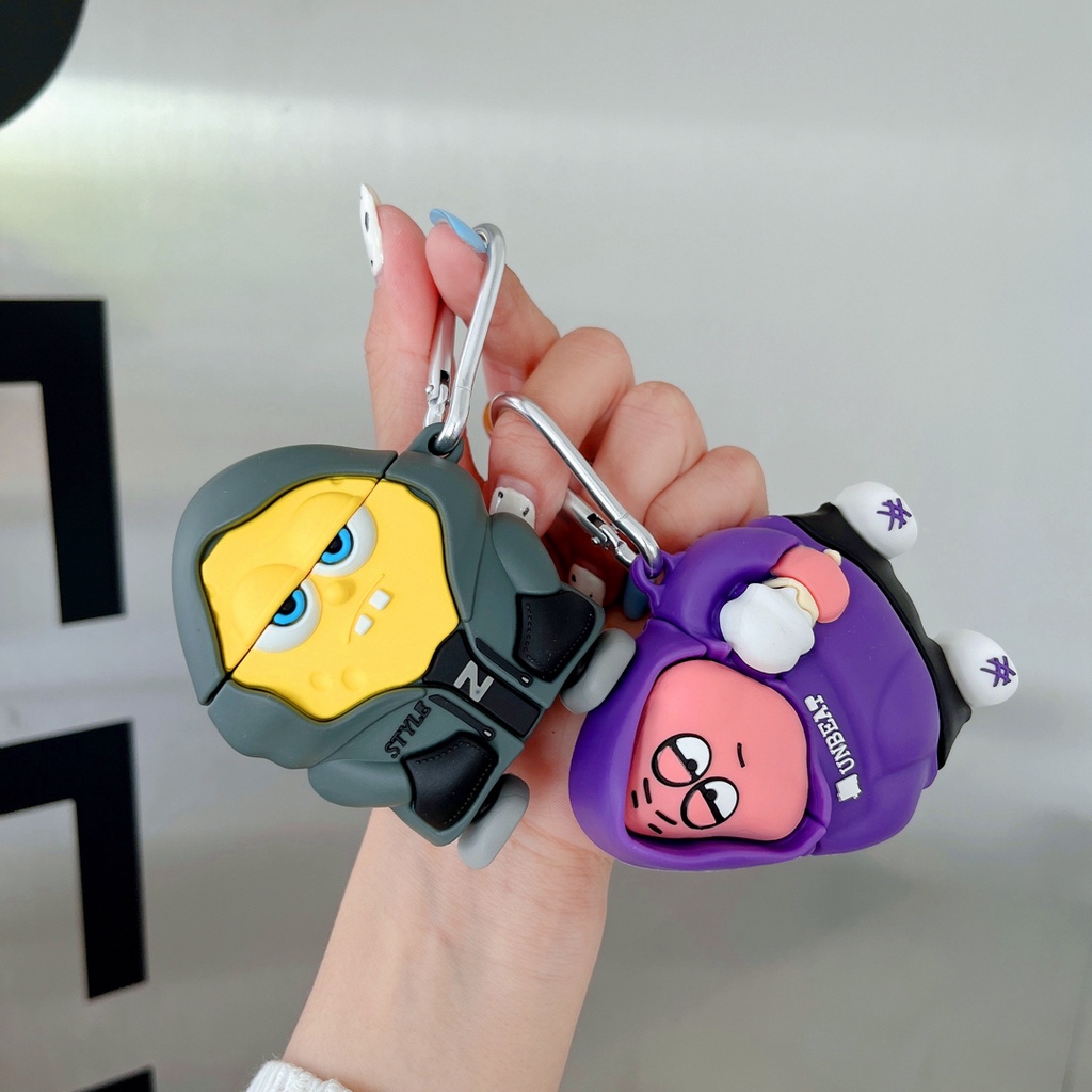 Vỏ Bảo Vệ Hộp Sạc Tai Nghe Bluetooth airpods 1 2 pro Bằng tpu Mềm In Hoạt Hình Patrick Dễ Thương