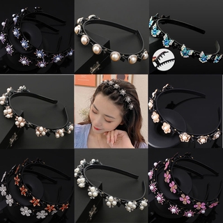 Băng đô đính hoa và ngọc trai nhân tạo