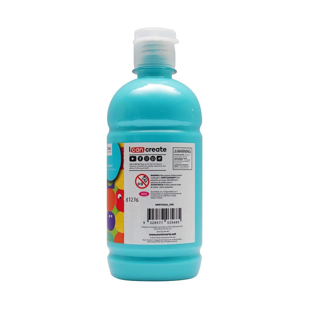 Màu Nước Poster Paint Mont Marte 500ml - Turquoise - MPST0016