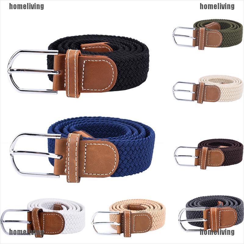 Thắt Lưng Vải Canvas Bện Co Giãn Có Khóa Thời Trang Cho Nam