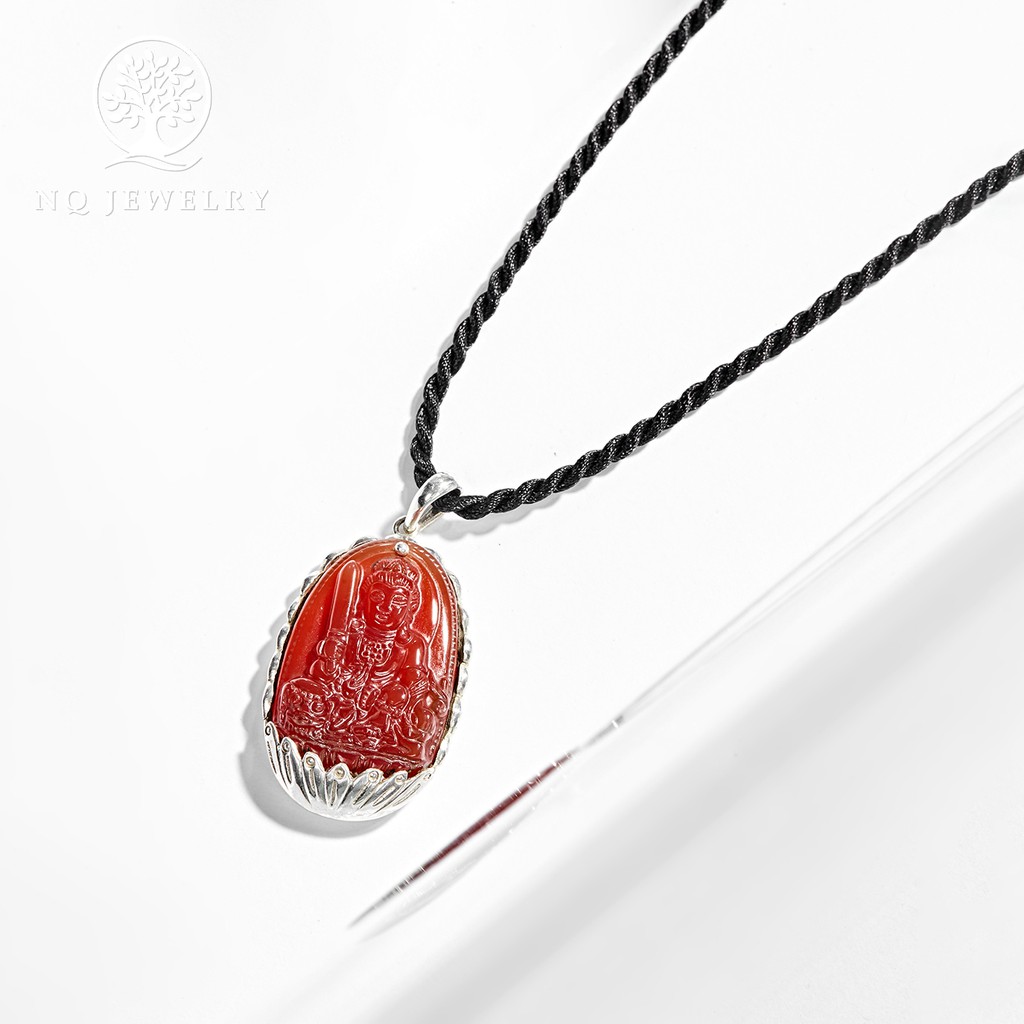 Dây chuyền phật bản mệnh bọc bạc đỏ - NQ Jewelry