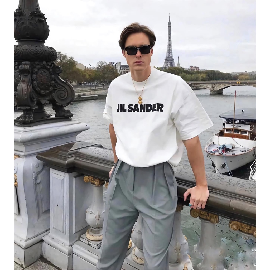 Áo thun unisex JIL SANDER Tee oversize tay lỡ form rộng dành cho nam nữ JIL