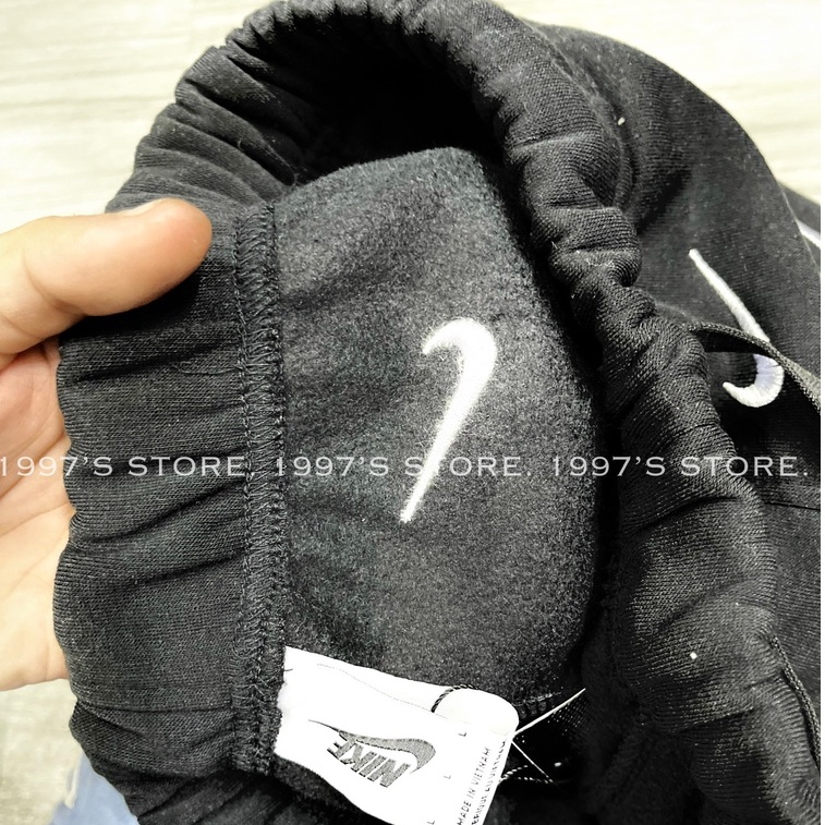 Quần jogger dài nam nữ nỉ bông bo chân thêu chữ cực chất