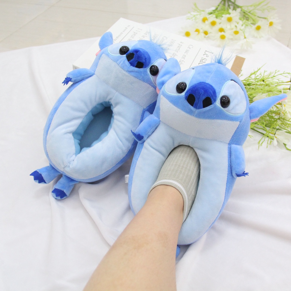 Dép Bông Đi Trong Nhà Ấm Áp Kiểu Hoạt Hình Stitch Sonic Đáng Yêu Cho Bạn Gái