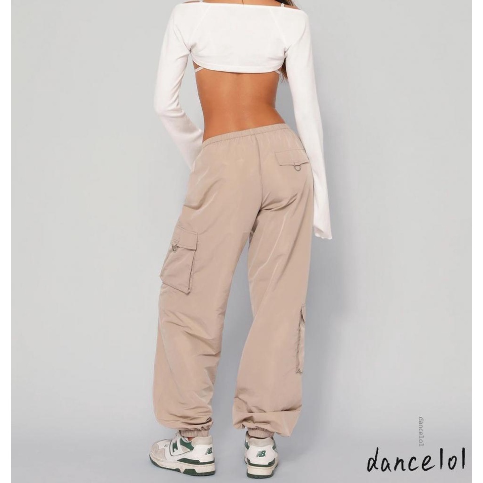 Quần Dài Ống Rộng Lưng Thun Rút Dây Màu Trơn Tùy Chỉnh 1O1 Cho Nữ