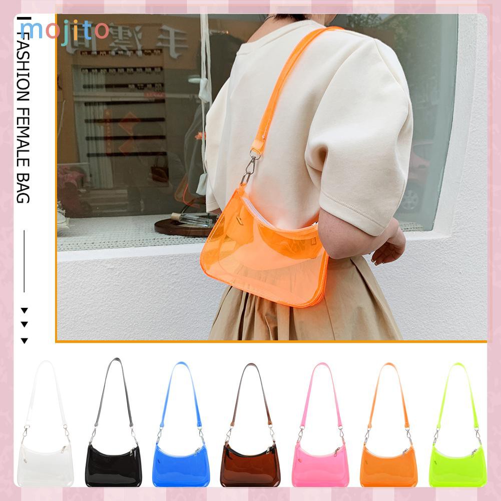 Túi đeo vai/ kẹp nách trong suốt nhiều màu sắc tùy chọn thời trang sành điệu trẻ trung