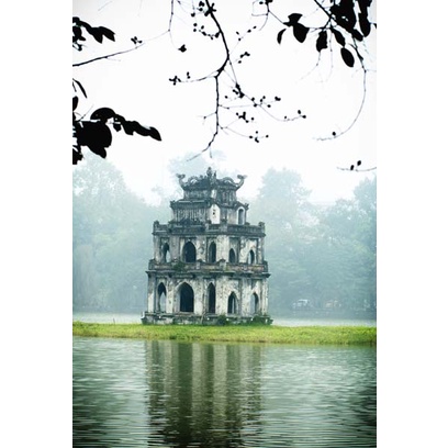 Tranh dán tường hà nội 3D LẮNG BÁC, CẦU LONG BIÊN Miễn Phí chèn tên riêng Quán, chèn chữ và logo theo yêu cầu