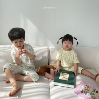 Lime&Blue bộ đồ chấm bi cho bé