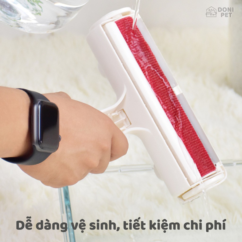 Cây lông tĩnh điện chó mèo - cây lăn bụi chăn ga gối đệm - lăn lông chó mèo - lutpet