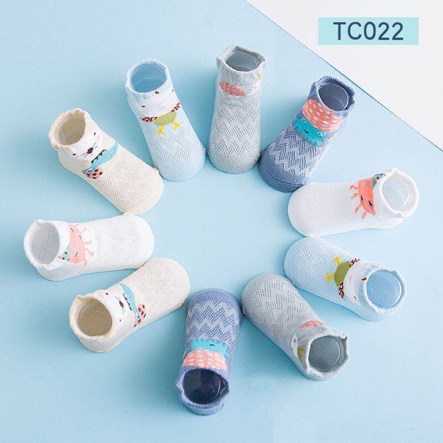 Tất lưới hình thú Tiny cho bé 0-12m set 5 đôi [ babyboo]