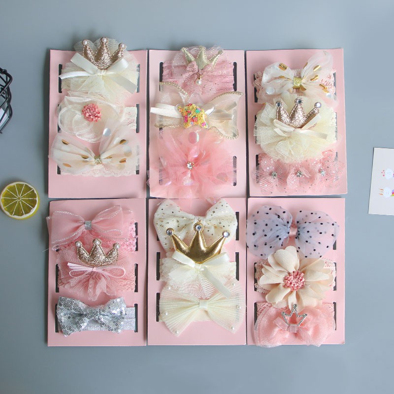 Bộ 3 băng đô hình vương miện kiểu dáng công chúa đáng yêu cho bé