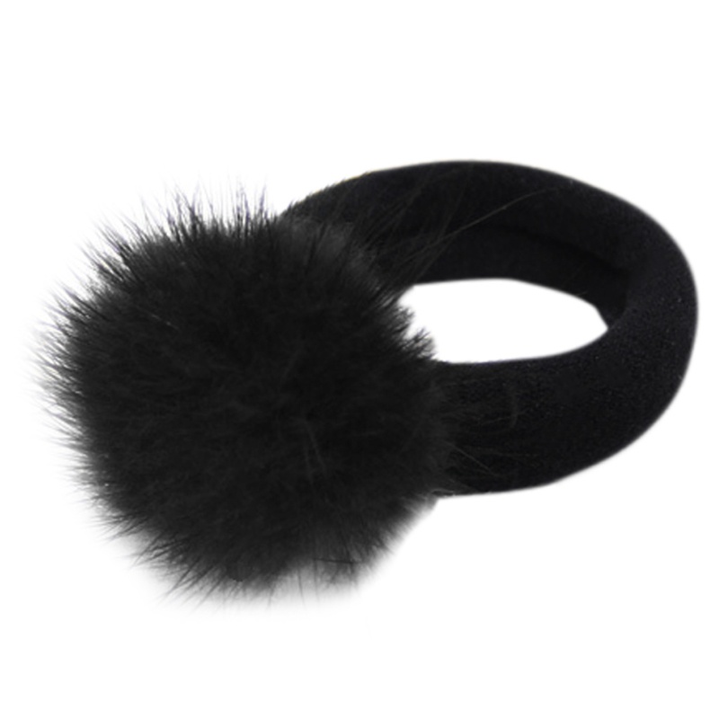 Dây Cột Tóc Đính Bóng Lông Chồn Co Giãn Thời Trang Cho Nữ