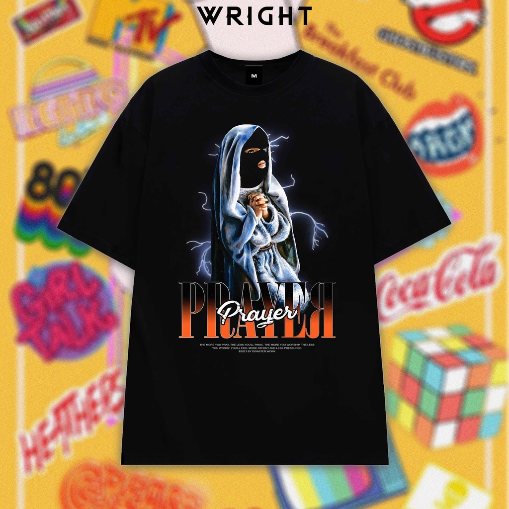 Áo Phông Tay Lỡ Kẻ Cướp Cầu Nguyện Phong Cách Âu Mỹ Streetwear Form Rộng Unisex 100% Cotton
