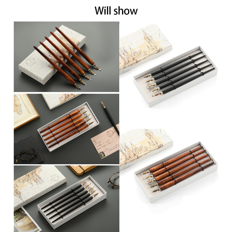 Set 5 Bút Chấm Mực Phong Cách Vintage