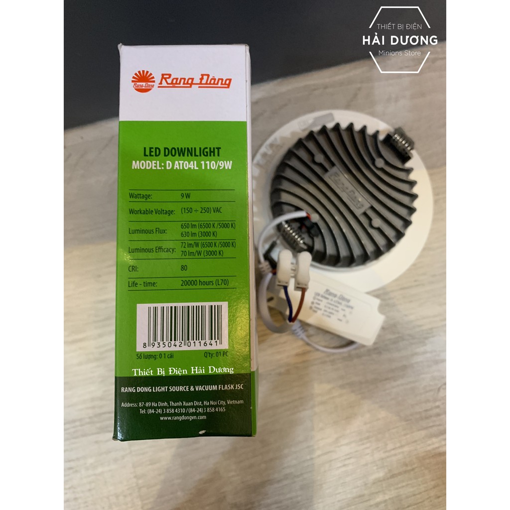 Đèn Downlight Rạng Đông led âm trần D AT04L Khoét Lỗ 90/9w - 110/9w - 110/12w Ánh Sáng Trắng / Vàng
