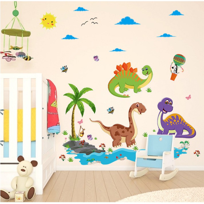 Decal trang trí 3 Chú Khủng Long đáng yêu