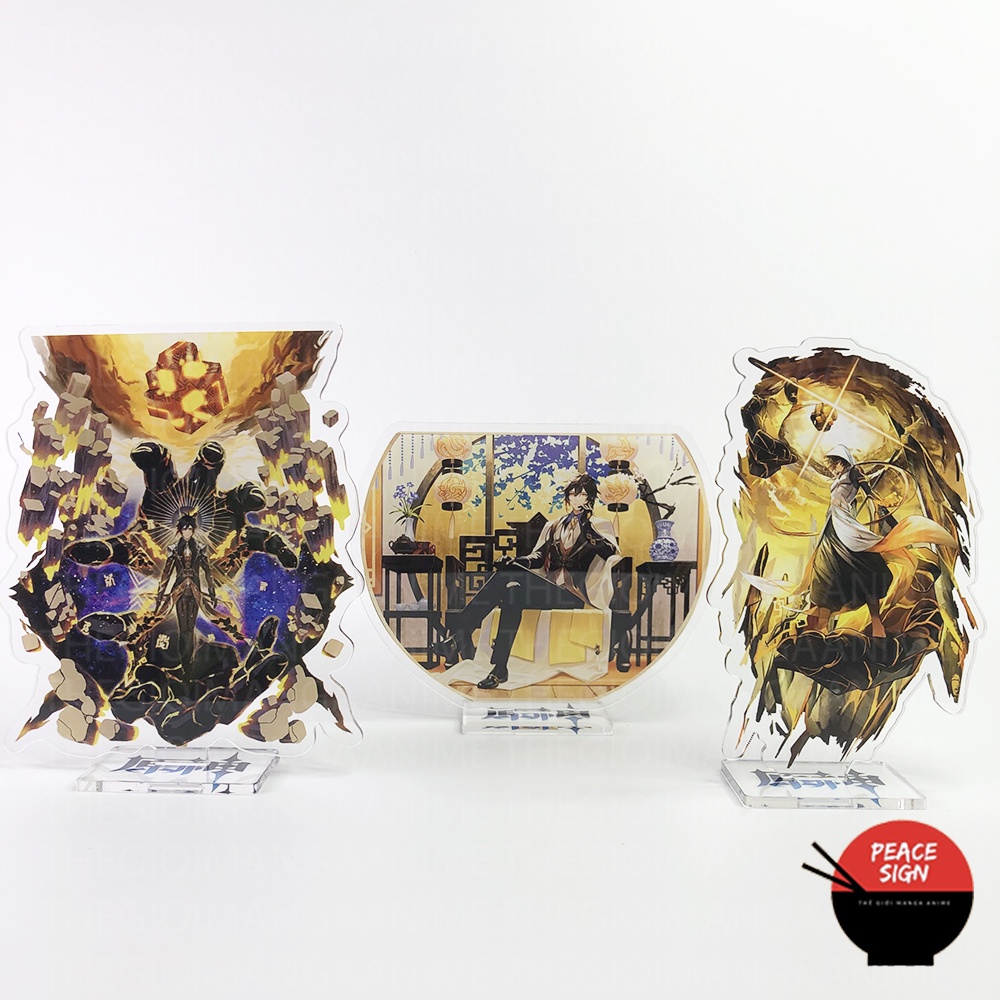 Mô hình nhân vật ZHONGLI Standee GENSHIN IMPACT game anime chibi tượng mica trong