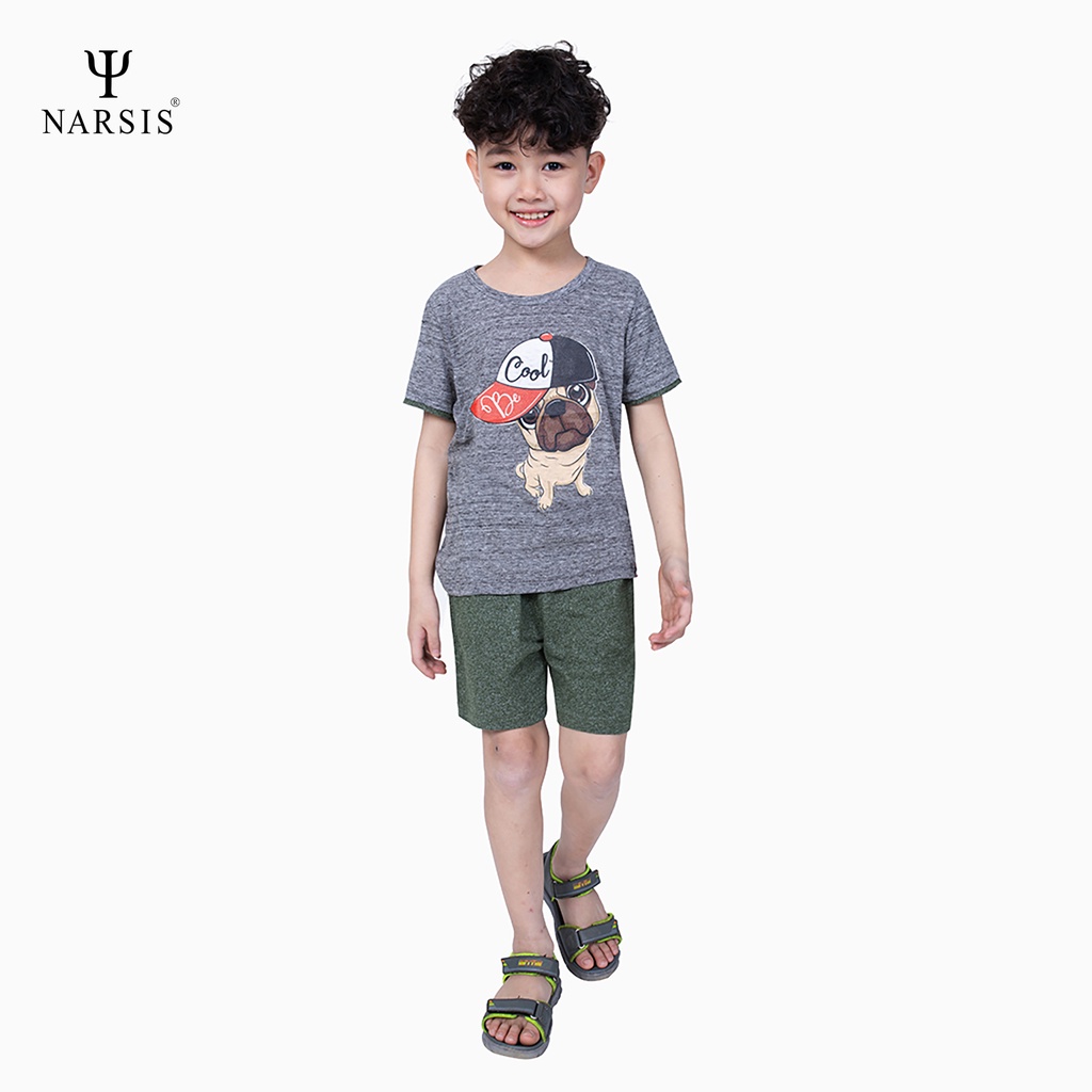 Bộ đồ hè bé trai Narsis KE0026 ghi xanh lá