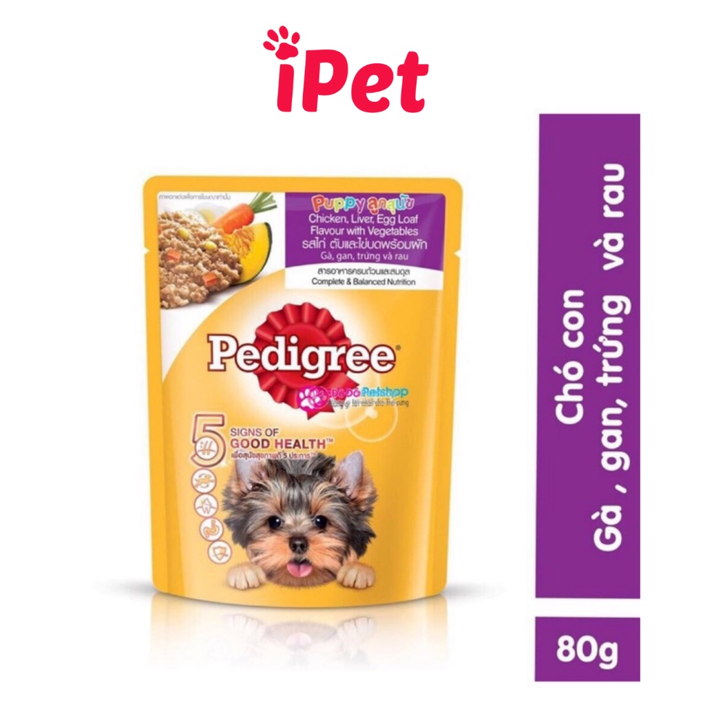 Pate Thức Ăn Mềm Cho Chó Con Pedigree Gói 80g - iPet Shop