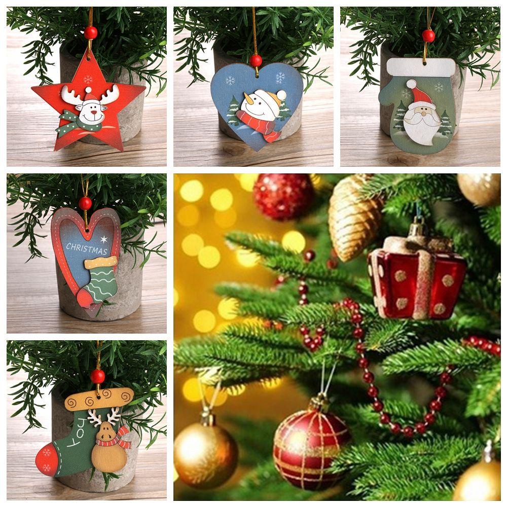 ESPO Đồ Treo Trang Trí Bằng Gỗ Hình Ông Già Noel