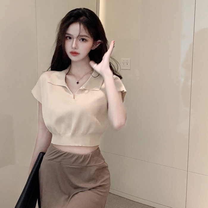 Áo dệt kim dáng ôm phong cách Hàn Quốc dành cho nữ