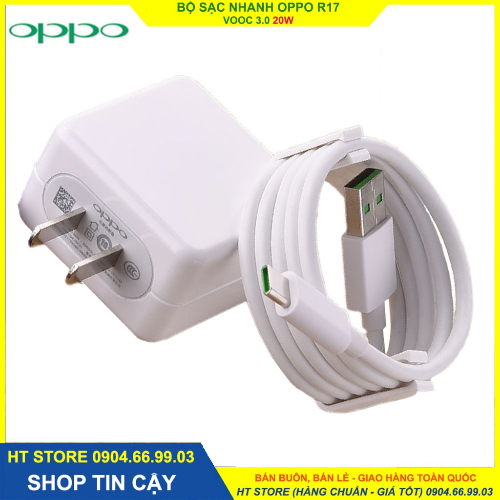 Bộ sạc Siêu nhanh OPP0 VOOC3.0  R17; 5V- 4A/ 20W CHÍNH HÃNG; Chân USB/Type C FULL BOX - Bảo hành 6 tháng