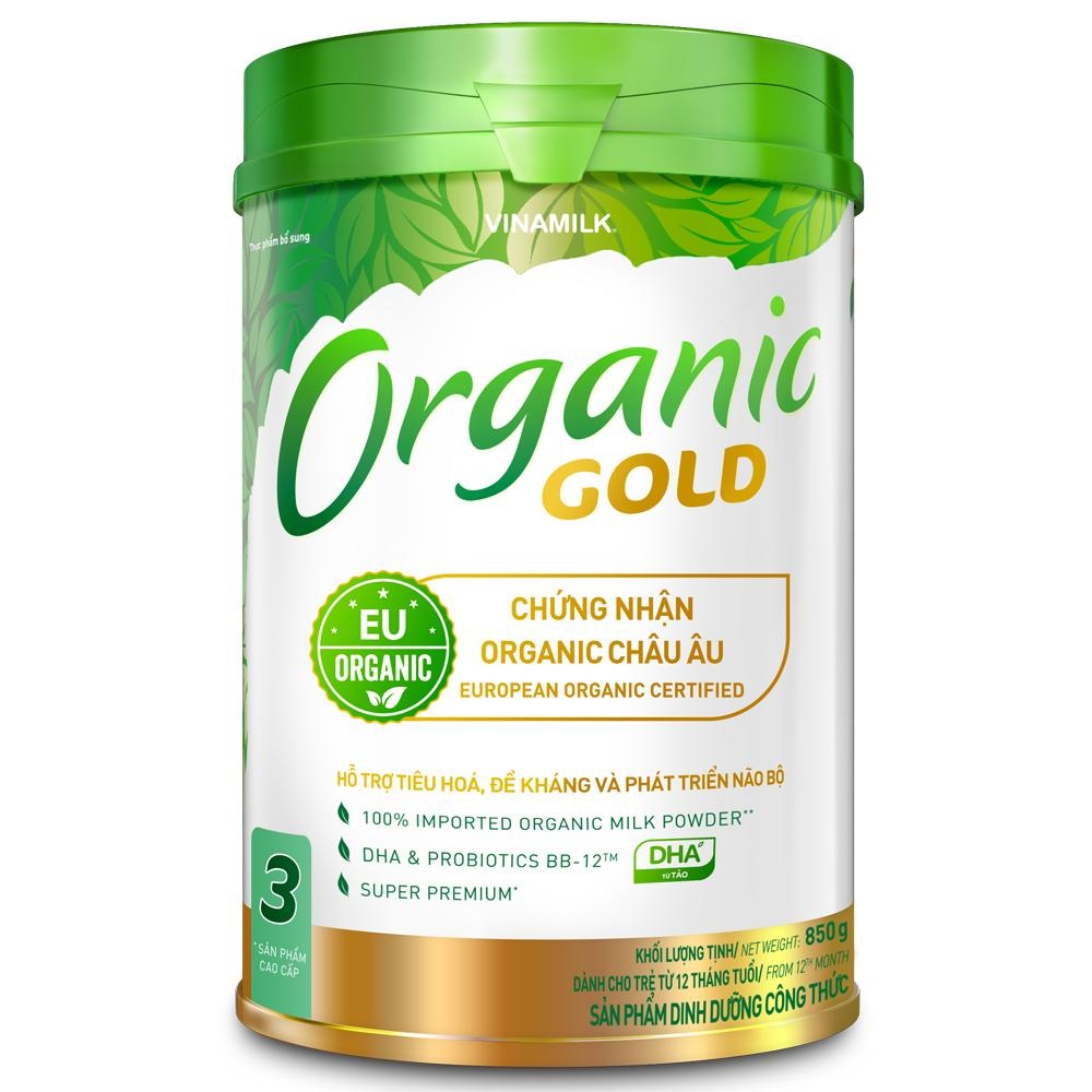 (date 2023)Sản phẩm dinh dưỡng công thức Vinamilk Organic Gold 1/2/3/4 850g