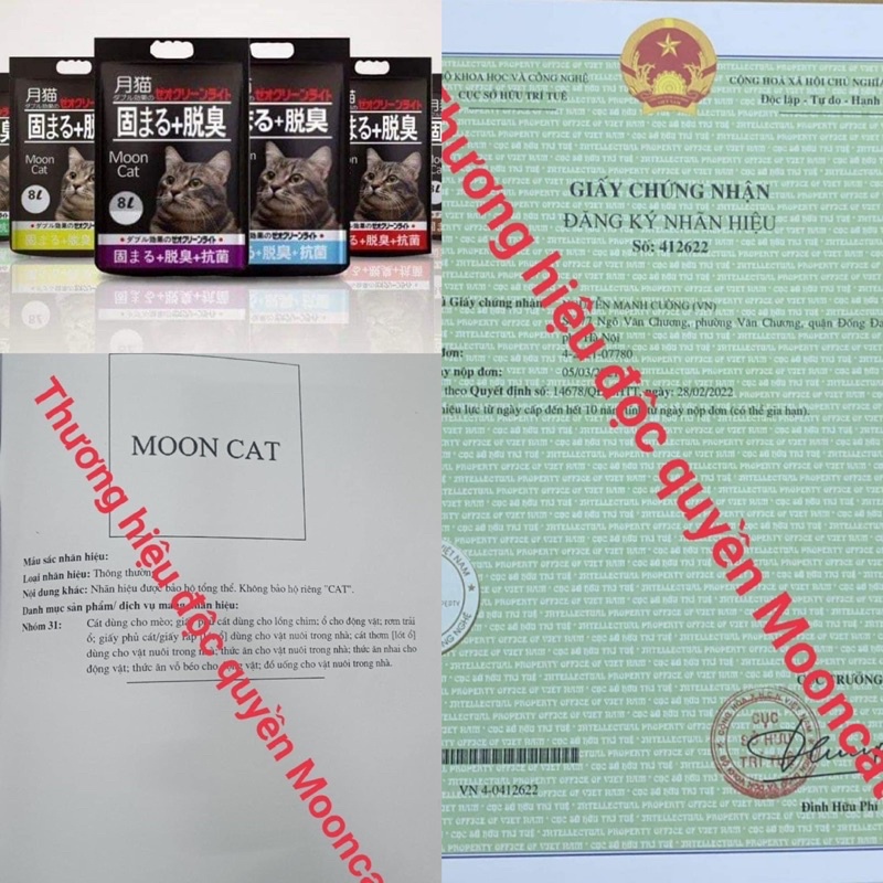 Cát nhật đen MOON CAT chính hãng - bao bì mới túi 9L  - đủ các mùi