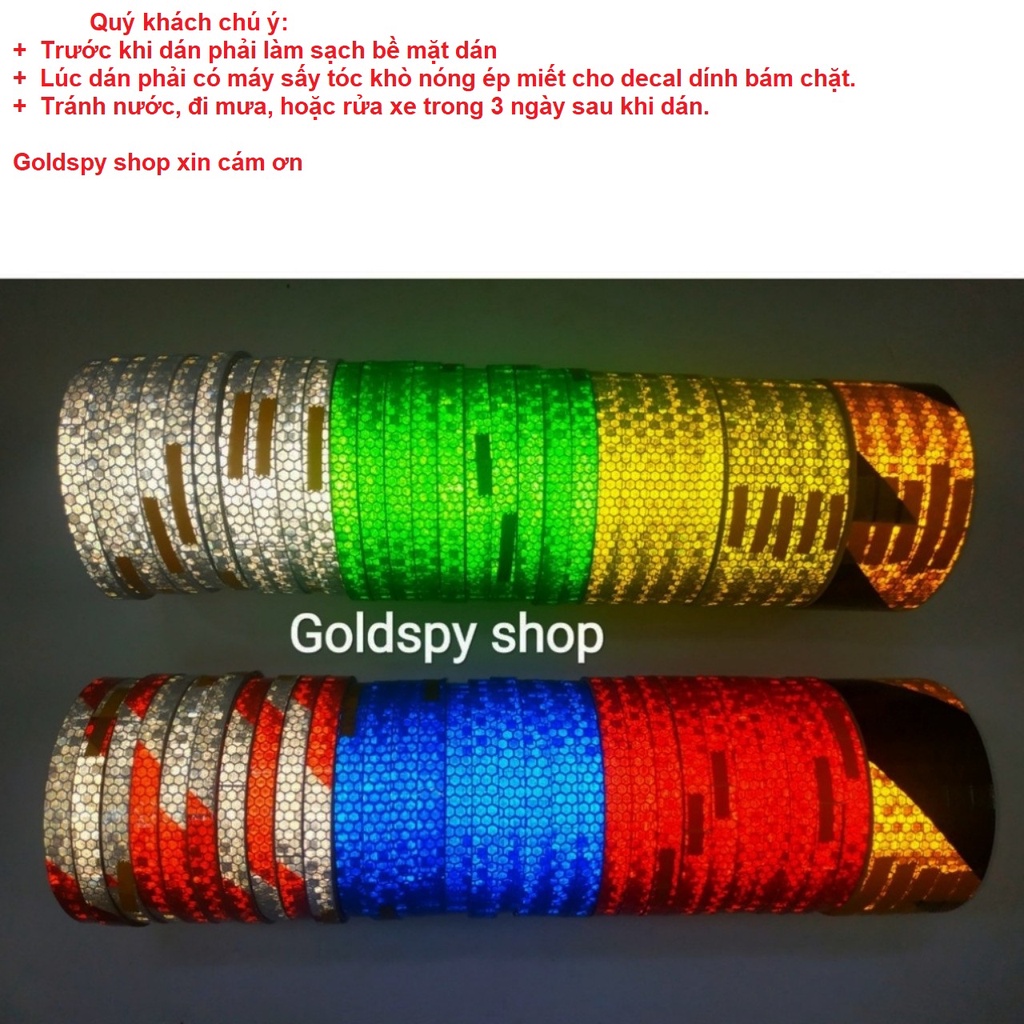 Cuộn Decal phản quang dán viền xe - tem chỉ phản quang cuộn 1cm × dài 8 mét