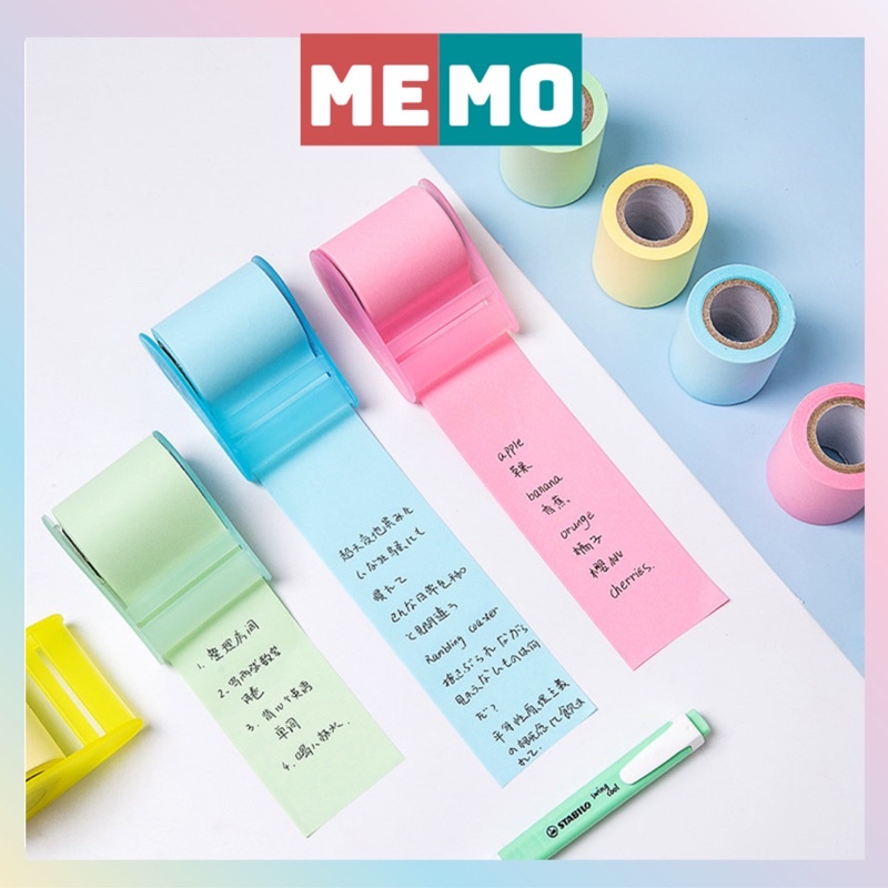 Giấy ghi chú MEMO, giấy note ghi nhớ dạng cuộn kéo xé dán tiện dụng dễ dùng
