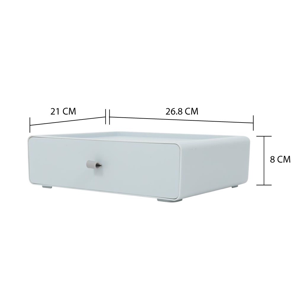 HomeBase ACCO Hộp nhựa dạng ngăn kéo có thể xếp chồng lên nhau thành tủ Size M C8xR26.8xS21cm màu xám