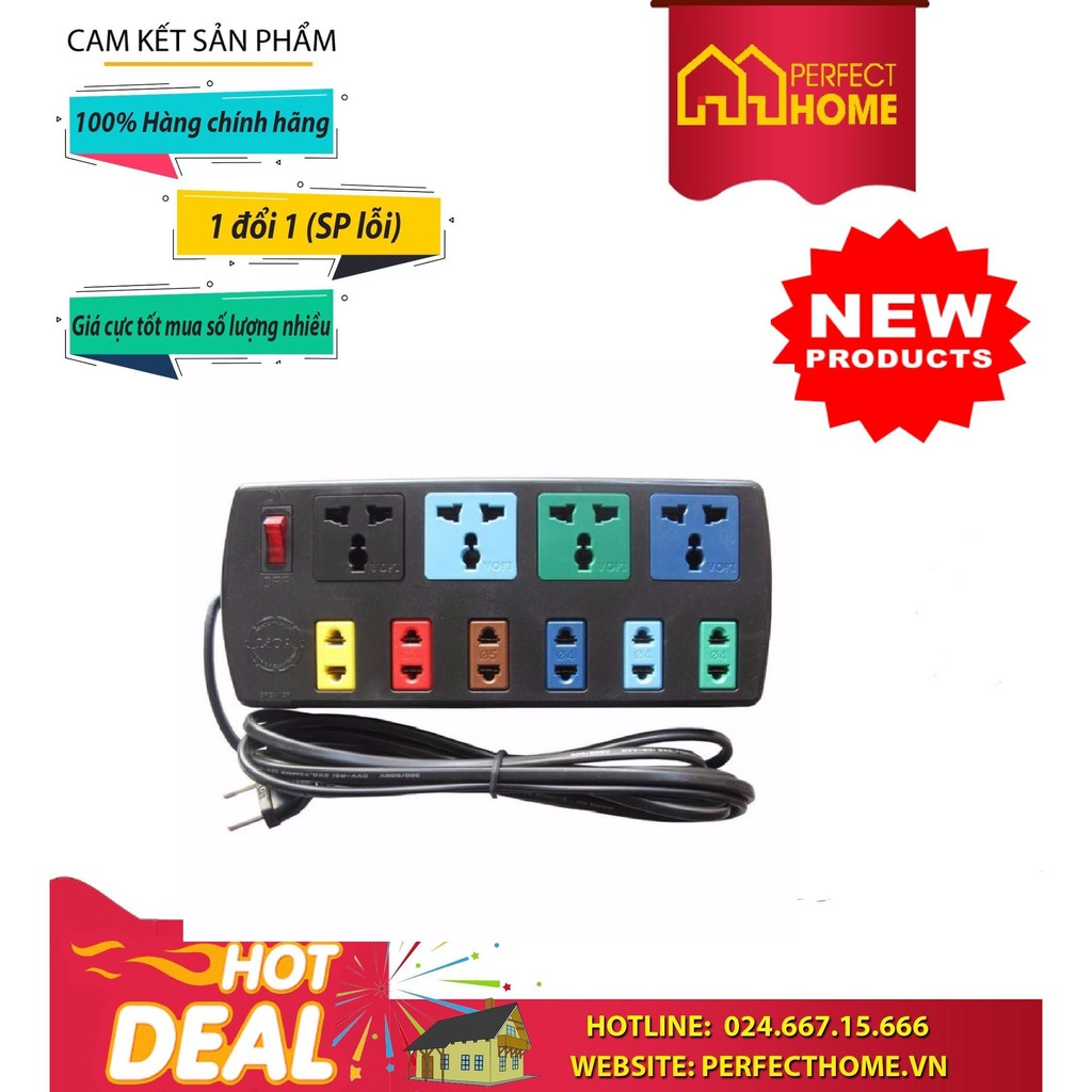 BÃO SALE {Hàng chính hãng} ( Hàng_Chính hãng) Ổ cắm điện  lioa 4D6S52 (dây 5m), 4D6S32 (dây 3m)