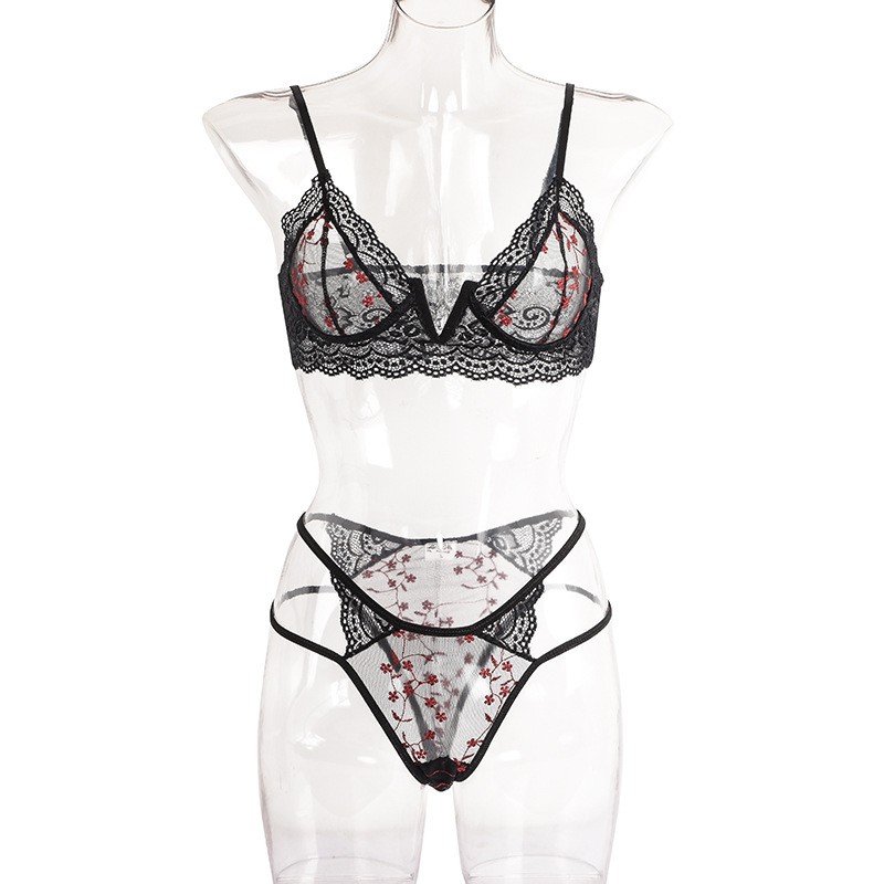 Đồ lót 2 mảnh hoa thêu gọng ngực quyến rũ | BigBuy360 - bigbuy360.vn