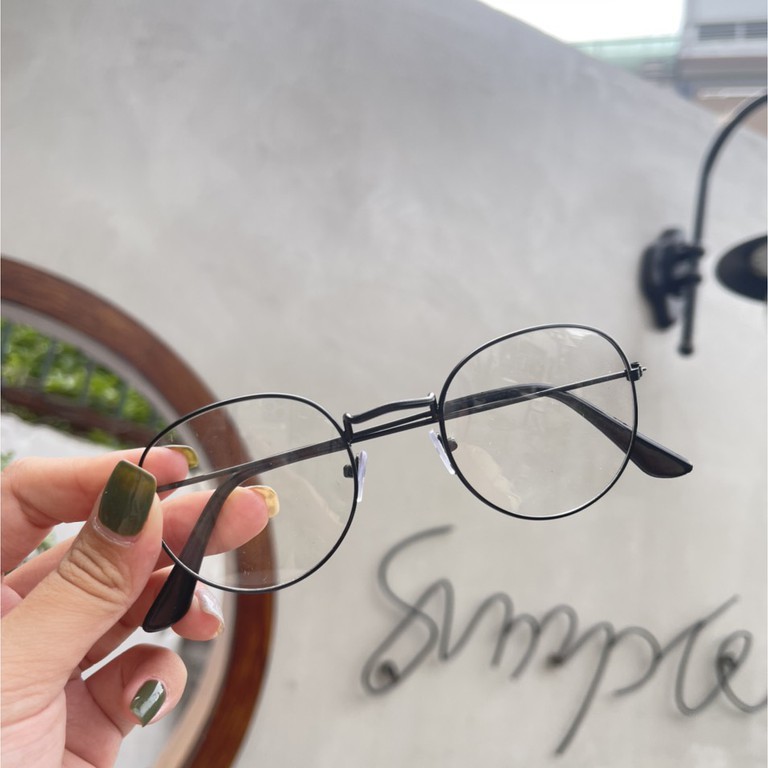Gọng Kính Trắng Nữ Tròn Kim Loại [FREESHIP] Kính Học Sinh Kính Giả Cận-VT1 | BigBuy360 - bigbuy360.vn