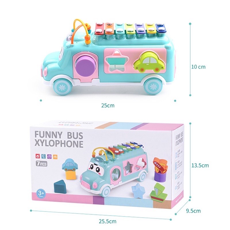 XE BUÝT THẢ KHỐI HÌNH HỌC 2in1 CHO BÉ