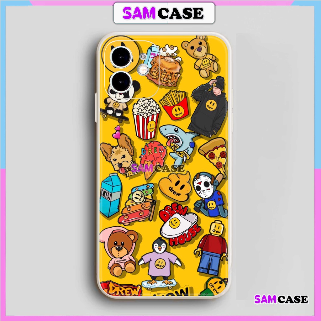 Ốp lưng iPhone 6/6s/7/8/X/XS/11/12/13/14 Pro Plus Max viền vuông chống sốc bảo vệ camera silicon mềm hình Drew15-1